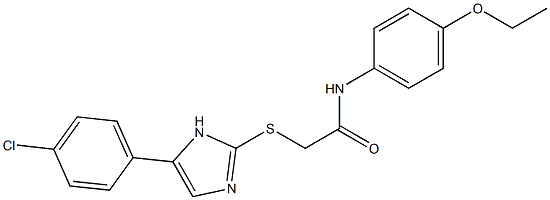 2-{[5-(4-chlorophenyl)-1H-imidazol-2-yl]sulfanyl}-N-(4-ethoxyphenyl)acetamide,,结构式