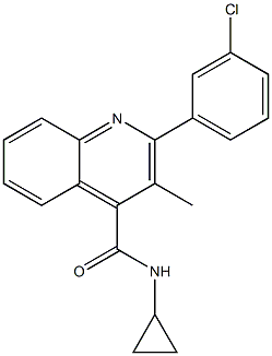 2-(3-chlorophenyl)-N-cyclopropyl-3-methyl-4-quinolinecarboxamide 化学構造式