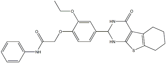 2-[2-ethoxy-4-(4-oxo-1,2,3,4,5,6,7,8-octahydro[1]benzothieno[2,3-d]pyrimidin-2-yl)phenoxy]-N-phenylacetamide Structure