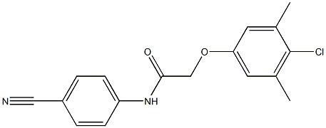 2-(4-chloro-3,5-dimethylphenoxy)-N-(4-cyanophenyl)acetamide 化学構造式