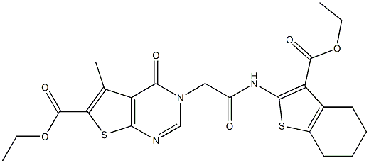 ethyl 3-(2-{[3-(ethoxycarbonyl)-4,5,6,7-tetrahydro-1-benzothien-2-yl]amino}-2-oxoethyl)-5-methyl-4-oxo-3,4-dihydrothieno[2,3-d]pyrimidine-6-carboxylate