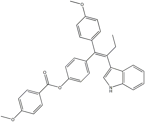 4-[2-(1H-indol-3-yl)-1-(4-methoxyphenyl)-1-butenyl]phenyl 4-methoxybenzoate Structure