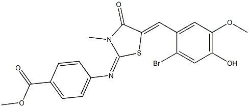 methyl 4-{[5-(2-bromo-4-hydroxy-5-methoxybenzylidene)-3-methyl-4-oxo-1,3-thiazolidin-2-ylidene]amino}benzoate