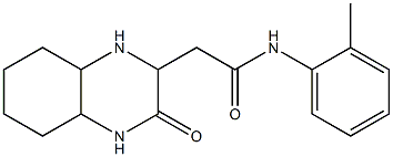 N-(2-methylphenyl)-2-(3-oxodecahydro-2-quinoxalinyl)acetamide Structure