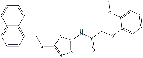 2-(2-methoxyphenoxy)-N-{5-[(1-naphthylmethyl)sulfanyl]-1,3,4-thiadiazol-2-yl}acetamide Structure