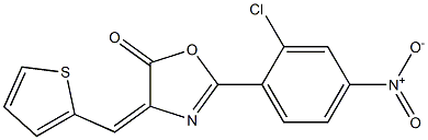 2-{2-chloro-4-nitrophenyl}-4-(2-thienylmethylene)-1,3-oxazol-5(4H)-one Structure