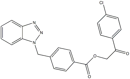 2-(4-chlorophenyl)-2-oxoethyl 4-(1H-1,2,3-benzotriazol-1-ylmethyl)benzoate Struktur