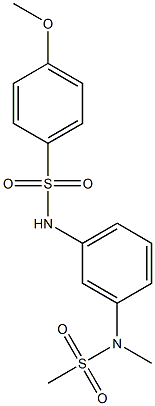 4-methoxy-N-{3-[methyl(methylsulfonyl)amino]phenyl}benzenesulfonamide 化学構造式