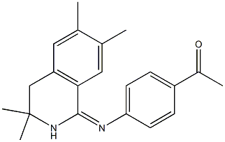 1-{4-[(3,3,6,7-tetramethyl-3,4-dihydro-1(2H)-isoquinolinylidene)amino]phenyl}ethanone,,结构式