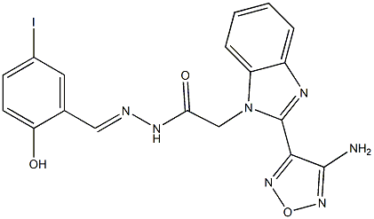 2-[2-(4-amino-1,2,5-oxadiazol-3-yl)-1H-benzimidazol-1-yl]-N'-(2-hydroxy-5-iodobenzylidene)acetohydrazide 结构式