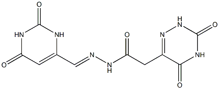 N'-[(2,6-dioxo-1,2,3,6-tetrahydro-4-pyrimidinyl)methylene]-2-(3,5-dioxo-2,3,4,5-tetrahydro-1,2,4-triazin-6-yl)acetohydrazide 化学構造式