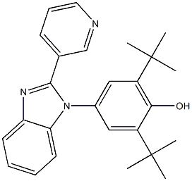 2,6-ditert-butyl-4-[2-(3-pyridinyl)-1H-benzimidazol-1-yl]phenol 化学構造式