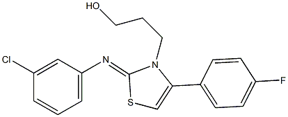 3-(2-[(3-chlorophenyl)imino]-4-(4-fluorophenyl)-1,3-thiazol-3(2H)-yl)-1-propanol Struktur