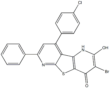 3-bromo-9-(4-chlorophenyl)-2-hydroxy-7-phenylpyrido[2',3':4,5]thieno[2,3-b]pyridin-4(1H)-one Structure