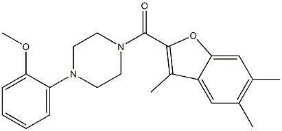 methyl2-{4-[(3,5,6-trimethyl-1-benzofuran-2-yl)carbonyl]-1-piperazinyl}phenylether Structure