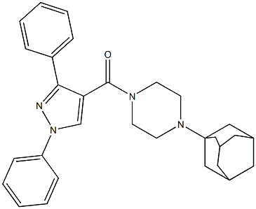 1-(1-adamantyl)-4-[(1,3-diphenyl-1H-pyrazol-4-yl)carbonyl]piperazine Structure