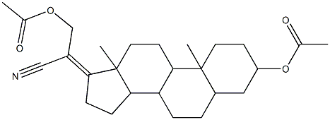 17-[2-(acetyloxy)-1-cyanoethylidene]-10,13-dimethylhexadecahydro-1H-cyclopenta[a]phenanthren-3-yl acetate Struktur