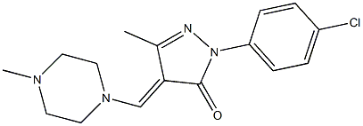 2-(4-chlorophenyl)-5-methyl-4-[(4-methyl-1-piperazinyl)methylene]-2,4-dihydro-3H-pyrazol-3-one,,结构式