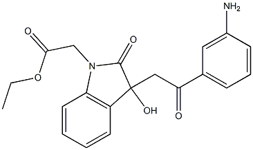 ethyl {3-[2-(3-aminophenyl)-2-oxoethyl]-3-hydroxy-2-oxo-2,3-dihydro-1H-indol-1-yl}acetate Structure
