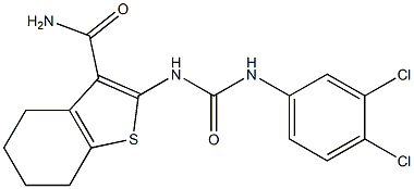 2-{[(3,4-dichloroanilino)carbonyl]amino}-4,5,6,7-tetrahydro-1-benzothiophene-3-carboxamide Structure