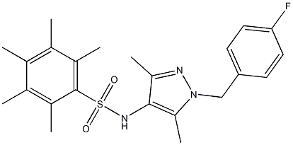 N-[1-(4-fluorobenzyl)-3,5-dimethyl-1H-pyrazol-4-yl]-2,3,4,5,6-pentamethylbenzenesulfonamide Structure