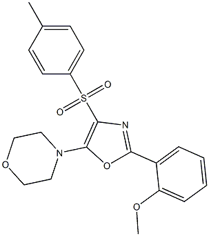 2-(2-methoxyphenyl)-5-morpholin-4-yl-1,3-oxazol-4-yl 4-methylphenyl sulfone Structure