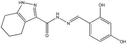 N'-(2,4-dihydroxybenzylidene)-4,5,6,7-tetrahydro-1H-indazole-3-carbohydrazide,,结构式