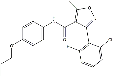 3-(2-chloro-6-fluorophenyl)-5-methyl-N-(4-propoxyphenyl)-4-isoxazolecarboxamide,,结构式