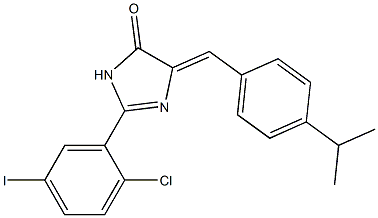 2-(2-chloro-5-iodophenyl)-5-(4-isopropylbenzylidene)-3,5-dihydro-4H-imidazol-4-one Structure