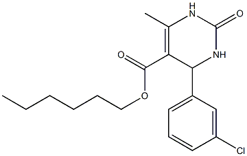 hexyl 4-(3-chlorophenyl)-6-methyl-2-oxo-1,2,3,4-tetrahydro-5-pyrimidinecarboxylate 结构式