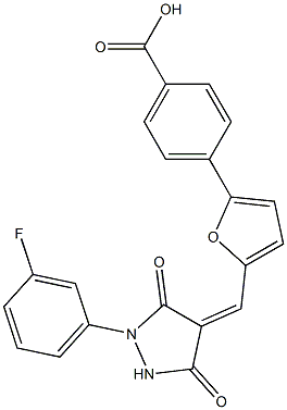 4-(5-{[1-(3-fluorophenyl)-3,5-dioxo-4-pyrazolidinylidene]methyl}-2-furyl)benzoic acid