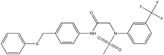 2-[(methylsulfonyl)-3-(trifluoromethyl)anilino]-N-{4-[(phenylsulfanyl)methyl]phenyl}acetamide