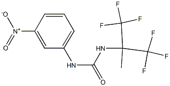 N-{3-nitrophenyl}-N'-[2,2,2-trifluoro-1-methyl-1-(trifluoromethyl)ethyl]urea Struktur