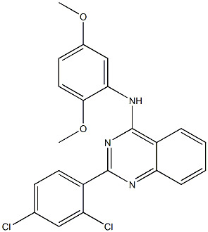 N-[2-(2,4-dichlorophenyl)-4-quinazolinyl]-N-(2,5-dimethoxyphenyl)amine,,结构式