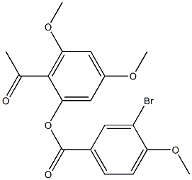 2-acetyl-3,5-dimethoxyphenyl 3-bromo-4-methoxybenzoate,,结构式