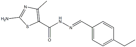 2-amino-N'-(4-ethylbenzylidene)-4-methyl-1,3-thiazole-5-carbohydrazide 结构式