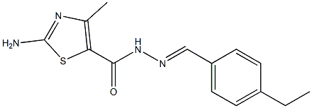 2-amino-N'-(4-ethylbenzylidene)-4-methyl-1,3-thiazole-5-carbohydrazide,,结构式