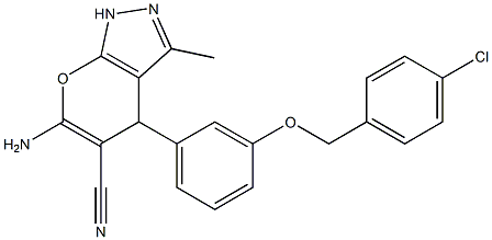  6-amino-4-{3-[(4-chlorobenzyl)oxy]phenyl}-3-methyl-1,4-dihydropyrano[2,3-c]pyrazole-5-carbonitrile