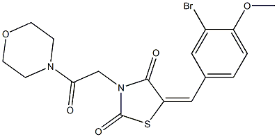 5-(3-bromo-4-methoxybenzylidene)-3-[2-(4-morpholinyl)-2-oxoethyl]-1,3-thiazolidine-2,4-dione 结构式