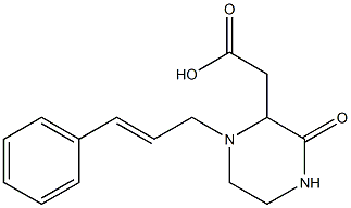 (1-cinnamyl-3-oxo-2-piperazinyl)acetic acid 结构式