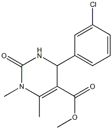 methyl 4-(3-chlorophenyl)-1,6-dimethyl-2-oxo-1,2,3,4-tetrahydro-5-pyrimidinecarboxylate 化学構造式