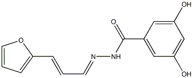 N'-[3-(2-furyl)-2-propenylidene]-3,5-dihydroxybenzohydrazide Struktur