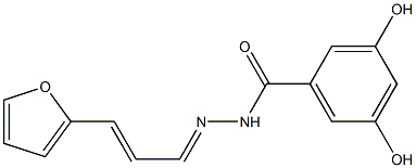 N'-[3-(2-furyl)-2-propenylidene]-3,5-dihydroxybenzohydrazide 结构式