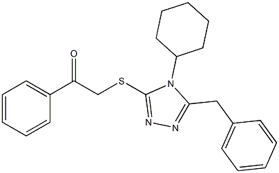 2-[(5-benzyl-4-cyclohexyl-4H-1,2,4-triazol-3-yl)sulfanyl]-1-phenylethanone Struktur