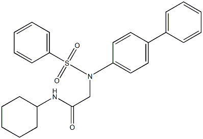 2-[[1,1'-biphenyl]-4-yl(phenylsulfonyl)amino]-N-cyclohexylacetamide,,结构式