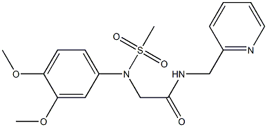 2-[3,4-dimethoxy(methylsulfonyl)anilino]-N-(2-pyridinylmethyl)acetamide Struktur