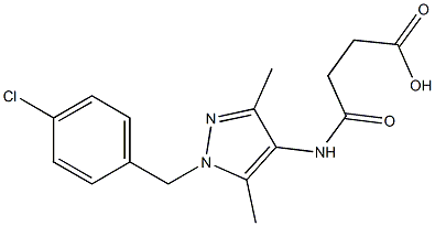4-{[1-(4-chlorobenzyl)-3,5-dimethyl-1H-pyrazol-4-yl]amino}-4-oxobutanoic acid 化学構造式