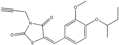 5-(4-sec-butoxy-3-methoxybenzylidene)-3-(2-propynyl)-1,3-thiazolidine-2,4-dione Structure