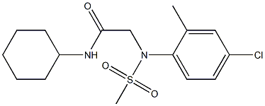 2-[4-chloro-2-methyl(methylsulfonyl)anilino]-N-cyclohexylacetamide 化学構造式