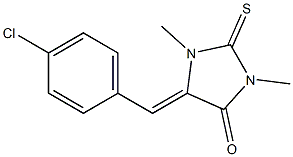 5-(4-chlorobenzylidene)-1,3-dimethyl-2-thioxo-4-imidazolidinone 化学構造式